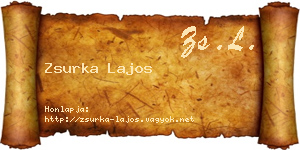 Zsurka Lajos névjegykártya